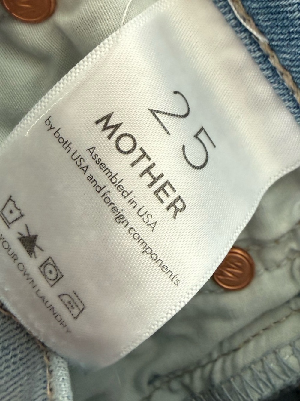 MOTHER The Tripper Ankle Fray High Rise Flare Jeans Island Time Denim Women’s 25 - Picture 14 of 16